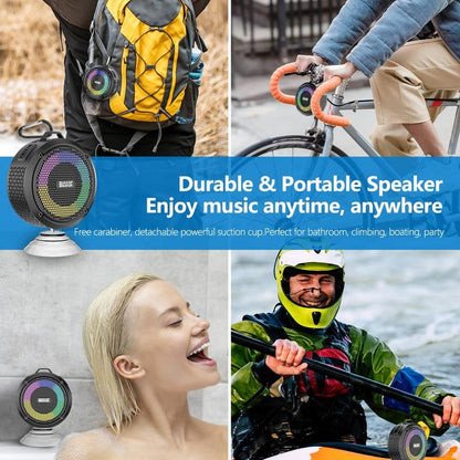 PEYOU IPX7 Speaker Bluetooth 360° Stereo Surround Sound Rich Bass Suitable for Outdoor/Beach/Travel/Pool. All Bluetooth Devices Available