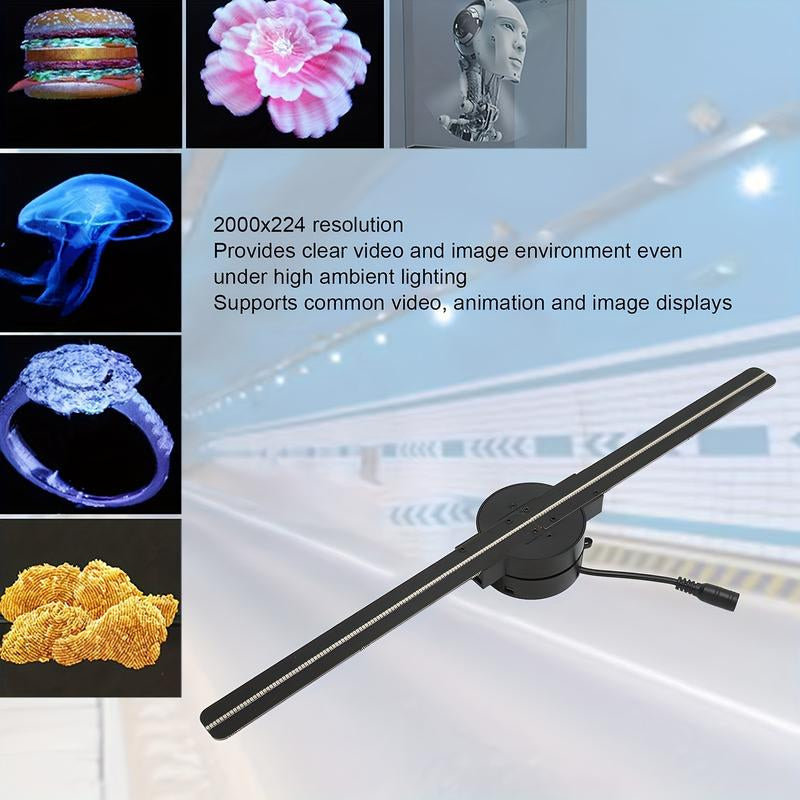 Eclat 3D Hologram LED Fan Projector, Wi-Fi App Control, HD Holographic Display for Christmas Halloween Show , Events Advertising, LED Light Visuals, Anime Gift ,High Definition