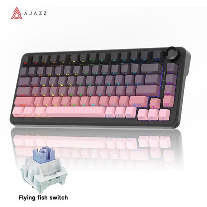 AJAZZ Official AK820MAX plus Wireless Mechanical Keyboard with TFT Screen and Knobs, Gasket Architecture Keyboard 75%, Hot Swappable Gaming Keyboard, Pc/Mac/Linux Compatible