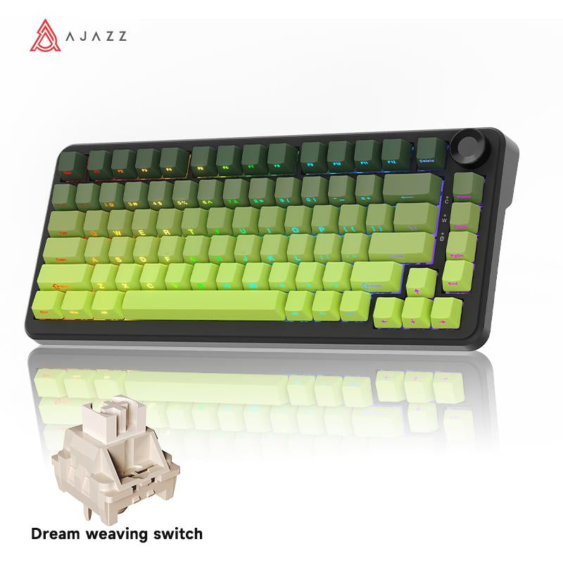 AJAZZ Official AK820MAX plus Wireless Mechanical Keyboard with TFT Screen and Knobs, Gasket Architecture Keyboard 75%, Hot Swappable Gaming Keyboard, Pc/Mac/Linux Compatible