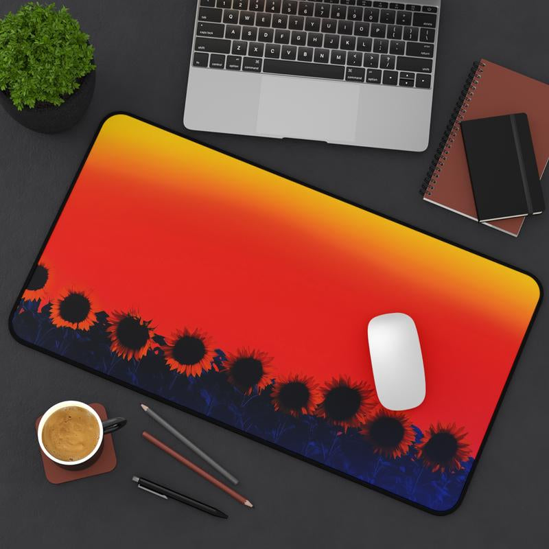 Vibrant Sunset & Sunflower Desk Pad – Elevate Your Workspace!** | Desk Pad, Gaming Pad, Office Desk Mat, Mouse Pad