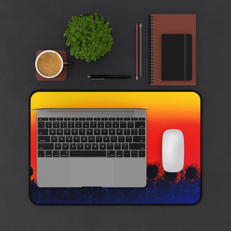 Vibrant Sunset & Sunflower Desk Pad – Elevate Your Workspace!** | Desk Pad, Gaming Pad, Office Desk Mat, Mouse Pad