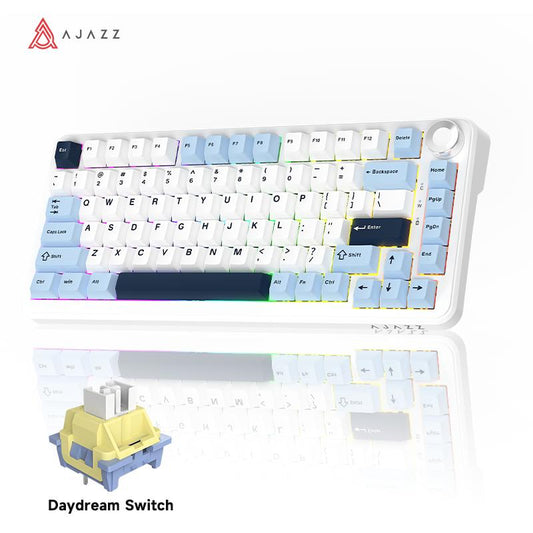 AJAZZ Official AK820MAX plus Wireless Mechanical Keyboard with TFT Screen and Knobs, Gasket Architecture Keyboard 75%, Hot Swappable Gaming Keyboard, Pc/Mac/Linux Compatible